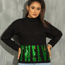 Load image into Gallery viewer, Long Sleeve Ladies Pullover- Black
