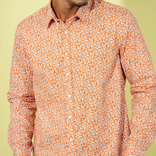Load image into Gallery viewer, Mens Casual Shirt- White/Orange
