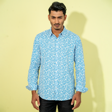 Load image into Gallery viewer, Mens Casual Shirt- White/ Blue
