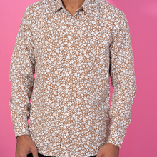 Load image into Gallery viewer, Mens Casual Shirt- Brown White
