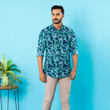 Load image into Gallery viewer, Mens Casual Shirt- Black Blue
