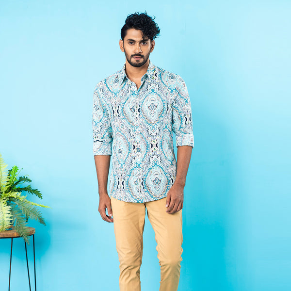 Mens Casual Shirt- Powder Blue