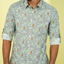 Load image into Gallery viewer, Mens Casual Shirt- Gray/Green
