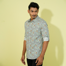 Load image into Gallery viewer, Mens Casual Shirt- Gray/Green
