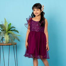 Load image into Gallery viewer, Girls Frock- Burgundy
