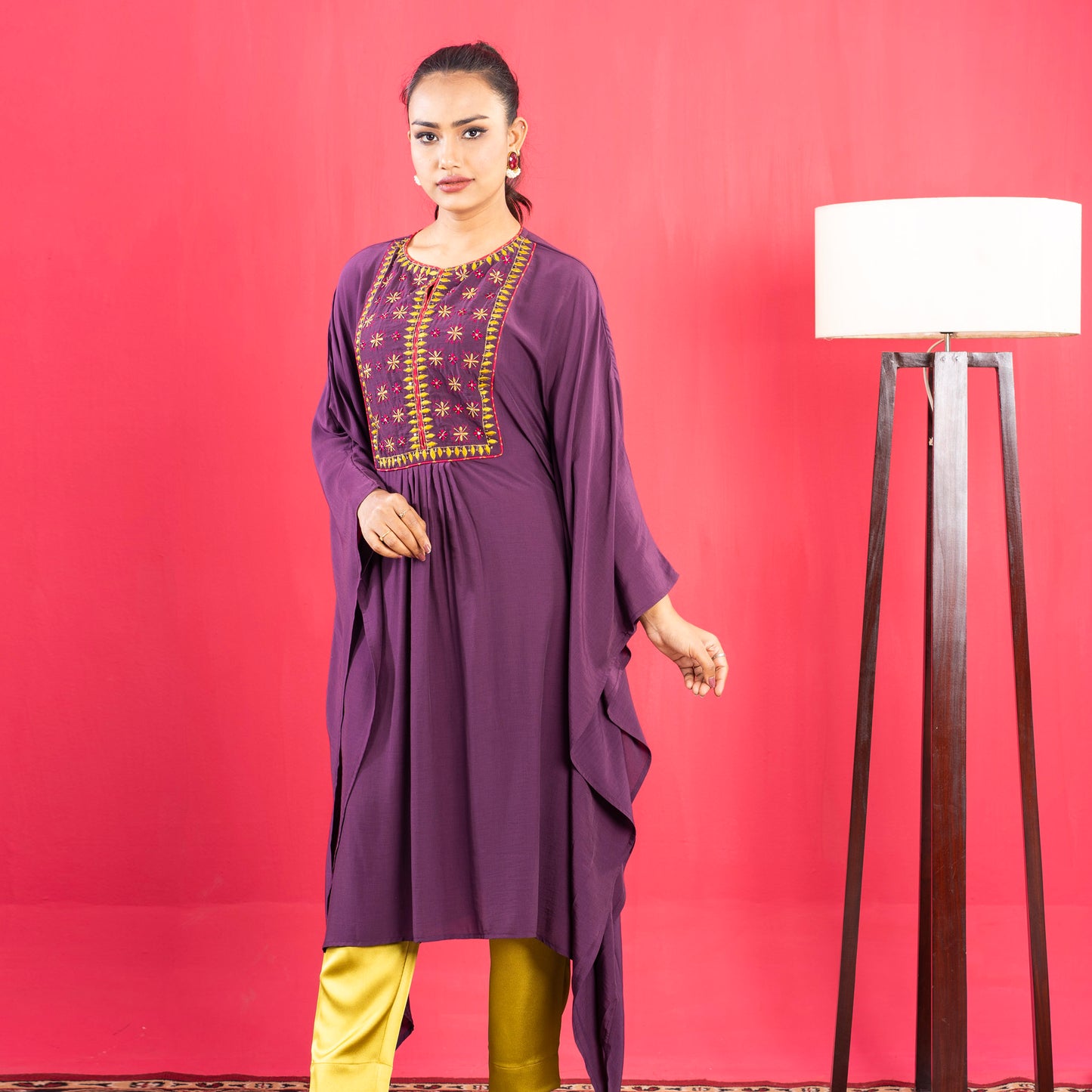 Womens Premium Kurti- Eggplant