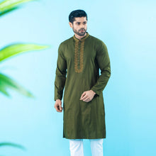 Load image into Gallery viewer, Mens Embroidery Panjabi- Basil
