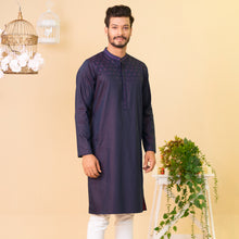 Load image into Gallery viewer, Mens Embroidery Panjabi-Indigo 1
