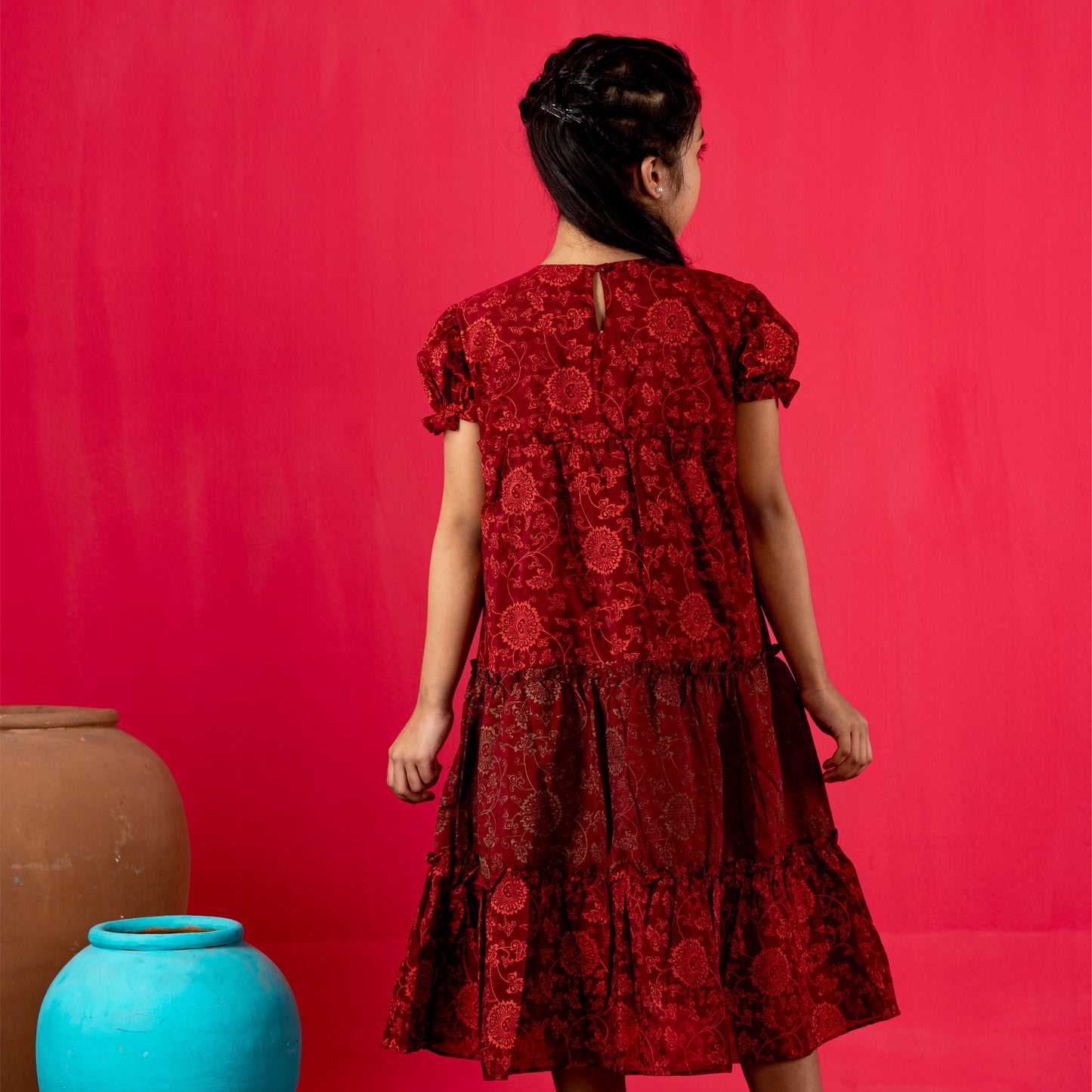 Girls Frock- Maroon