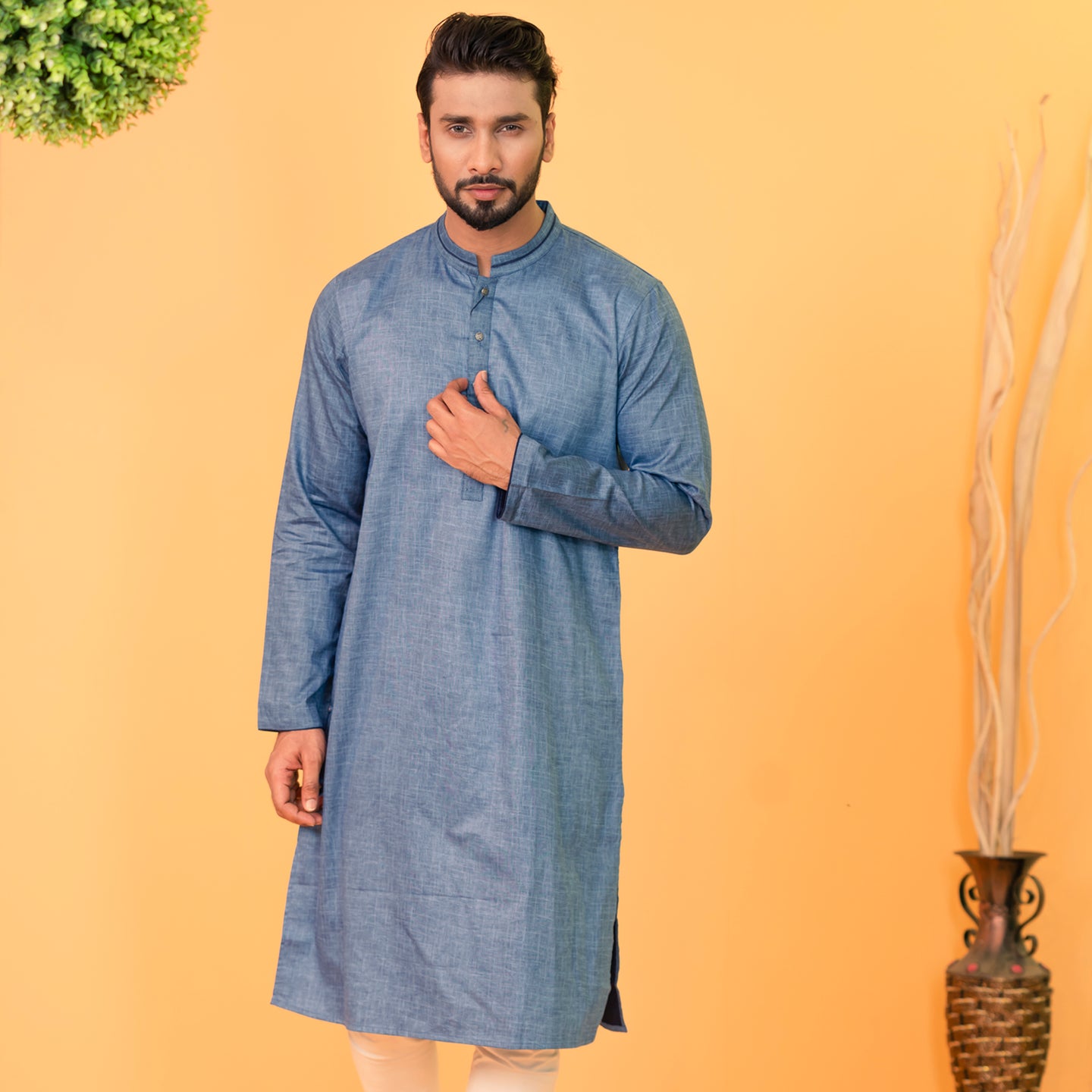 Mens Basic Panjabi- Blue