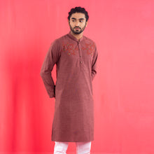 Load image into Gallery viewer, Mens Embroidery Panjabi- Rose Wine
