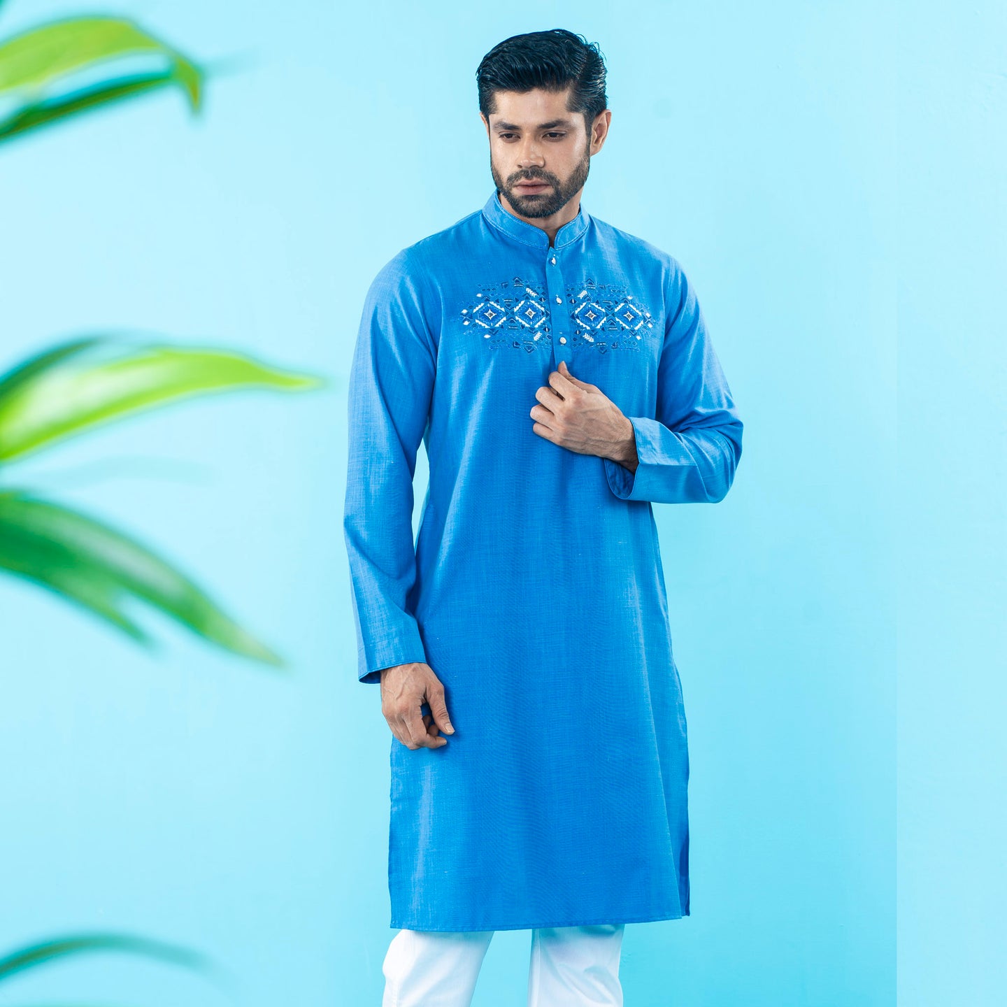 Mens Panjabi- Azure Blue