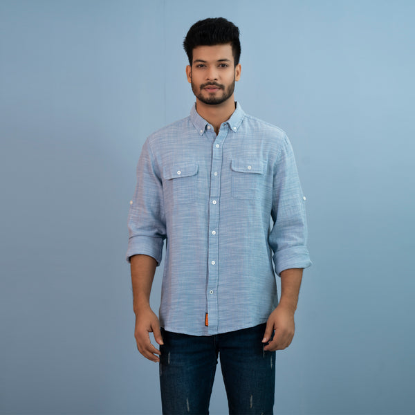 Mens Casual Shirt- Light Blue