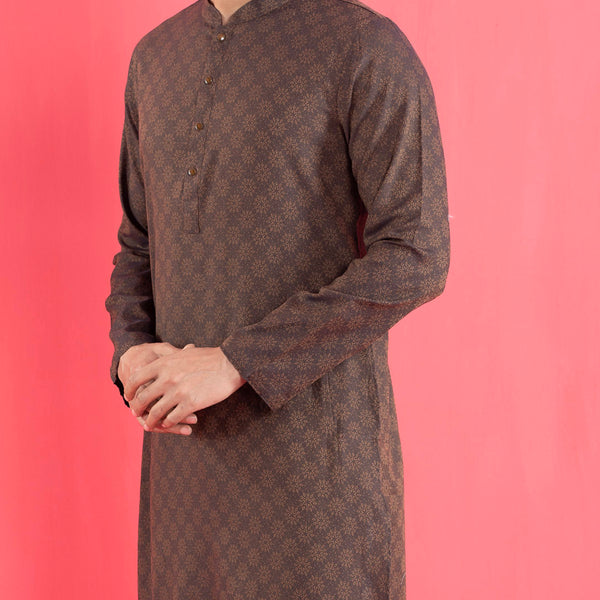 Mens Basic Panjabi- Brown