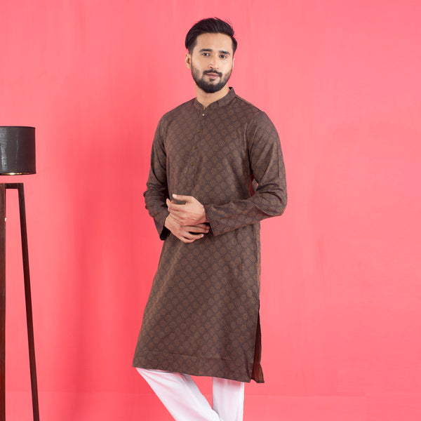 Mens Basic Panjabi- Brown