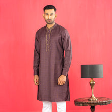 Load image into Gallery viewer, Mens Embroidery Panjabi- Brown
