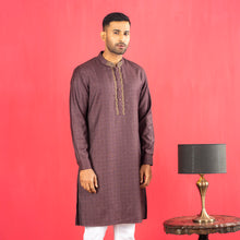 Load image into Gallery viewer, Mens Embroidery Panjabi- Brown
