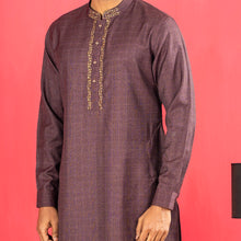 Load image into Gallery viewer, Mens Embroidery Panjabi- Brown
