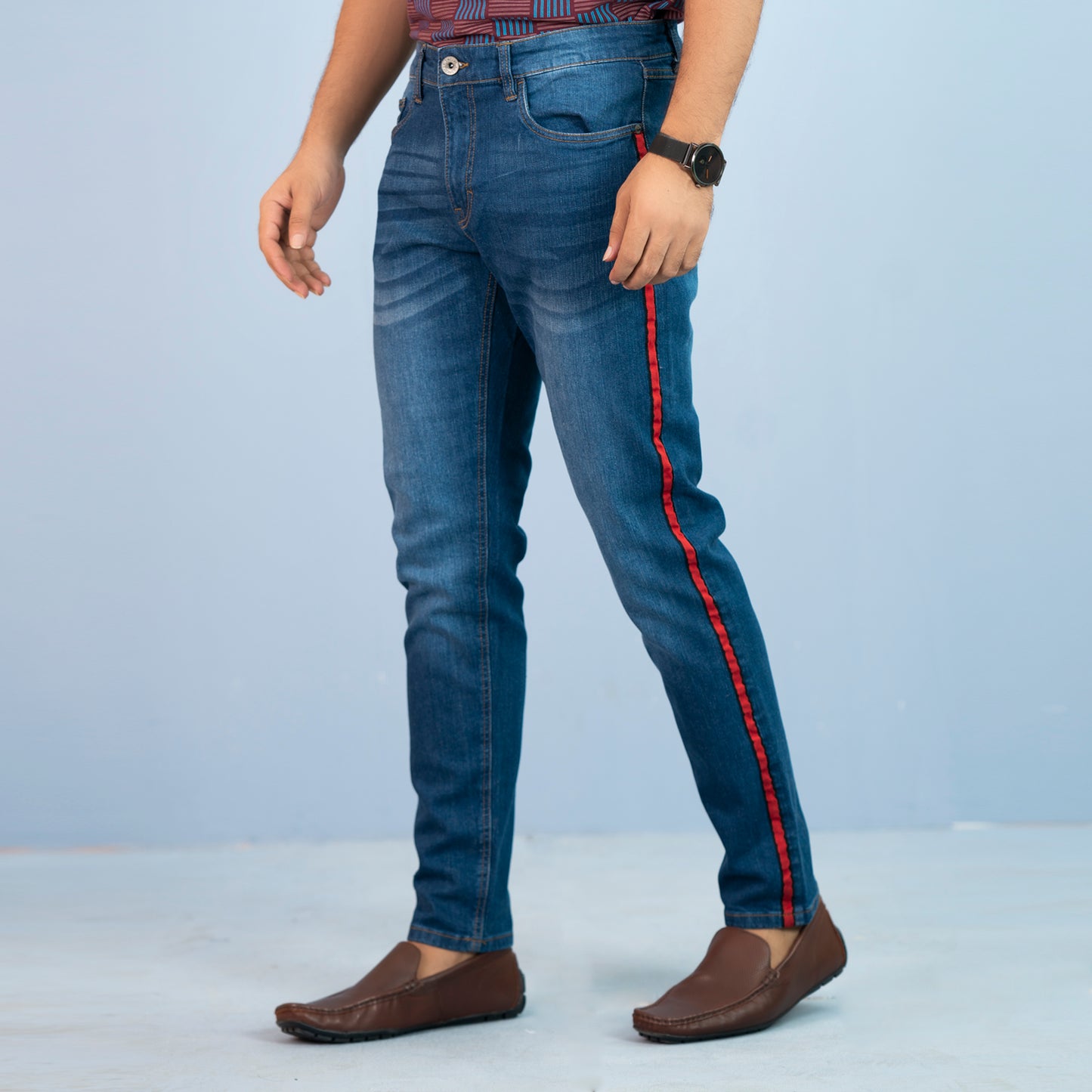 Mens Washed Denim Jeans