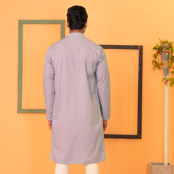 Mens Basic Panjabi-Blue-1