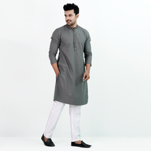 Load image into Gallery viewer, Mens Embroidery Panjabi- Grey
