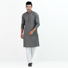 Load image into Gallery viewer, Mens Embroidery Panjabi- Grey
