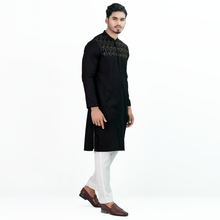 Load image into Gallery viewer, Mens Embroidery Panjabi- Black

