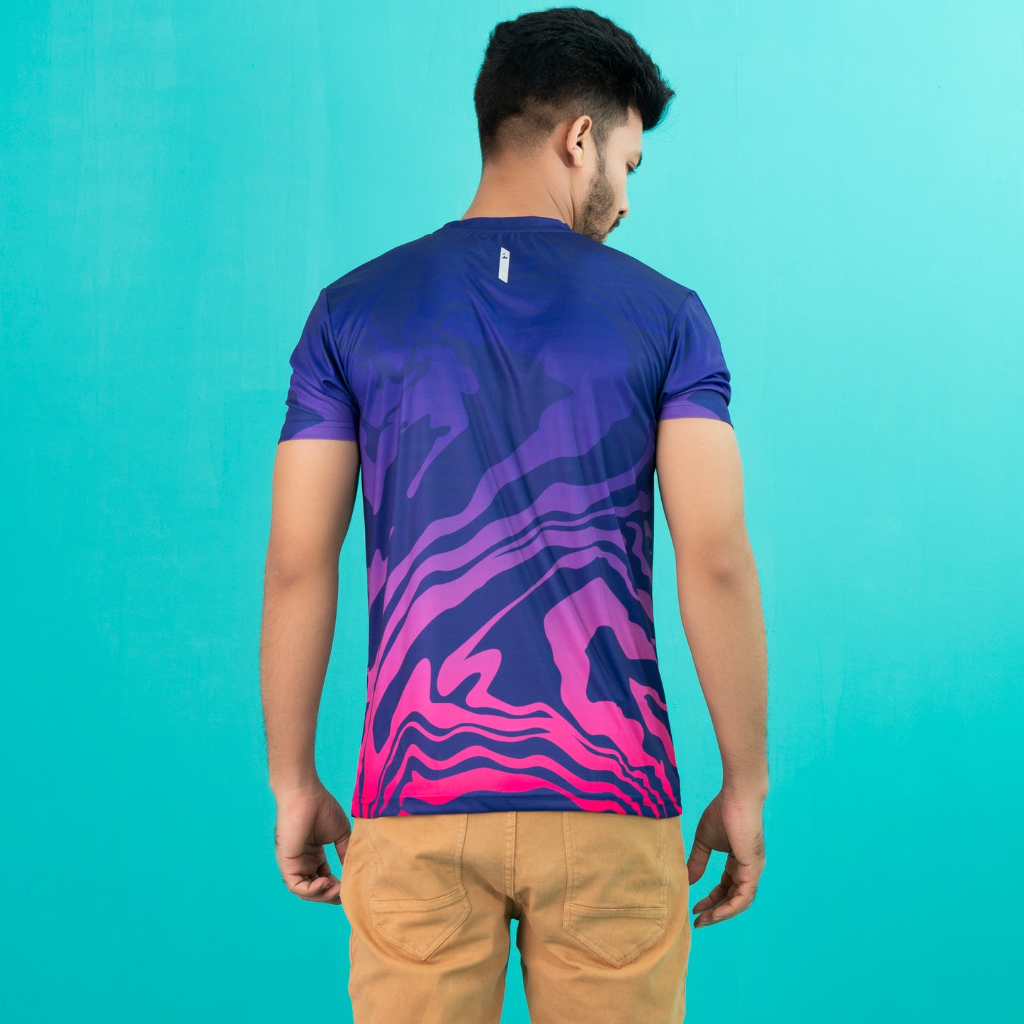 Mens Purple Printed T-Shirt