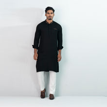 Load image into Gallery viewer, Mens Embroidery Panjabi- Black
