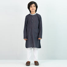 Load image into Gallery viewer, Boys Panjabi- Navy Blue Printed
