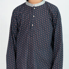 Load image into Gallery viewer, Boys Panjabi- Navy Blue Printed
