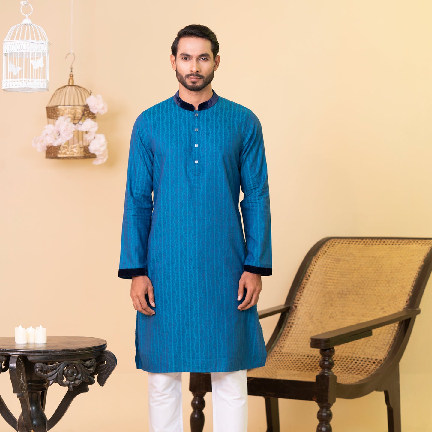 Mens Panjabi-Blue