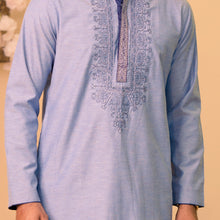 Load image into Gallery viewer, Mens Embroidery Panjabi-Blue-1
