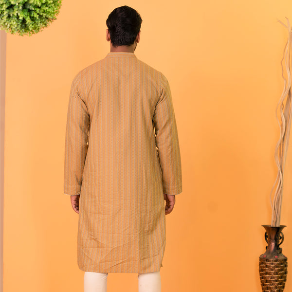 Mens Basic Panjabi-Mustard