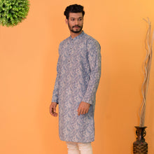 Load image into Gallery viewer, Mens Basic Panjabi-Peacock Blue
