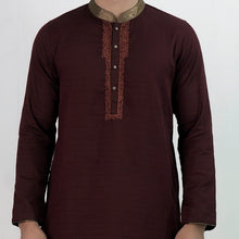 Load image into Gallery viewer, Mens Embroidery Panjabi- Maroon
