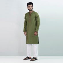 Load image into Gallery viewer, Mens Embroidery Panjabi- Olive

