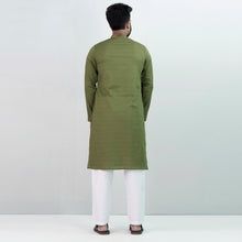 Load image into Gallery viewer, Mens Embroidery Panjabi- Olive
