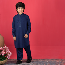 Load image into Gallery viewer, Boys Embroidery Kabli- Navy
