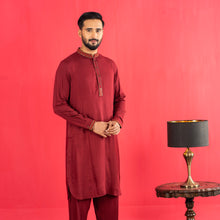 Load image into Gallery viewer, Mens Embroidery Kabli- Maroon
