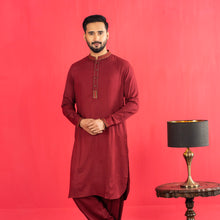 Load image into Gallery viewer, Mens Embroidery Kabli- Maroon
