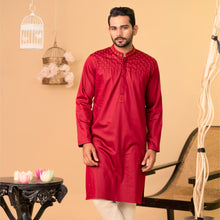 Load image into Gallery viewer, Mens Embroidery Panjabi- Wine
