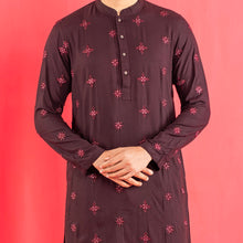 Load image into Gallery viewer, Mens Embroidery Panjabi- Coffee

