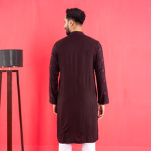 Load image into Gallery viewer, Mens Embroidery Panjabi- Coffee
