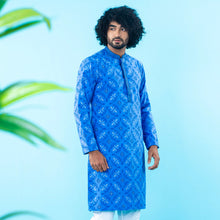 Load image into Gallery viewer, Mens Embroidery Panjabi- Blue
