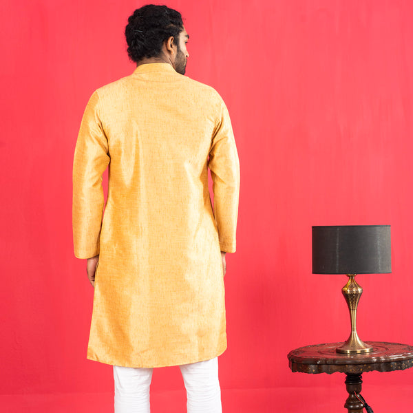 Men's Golden Embroidered Panjabi