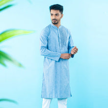 Load image into Gallery viewer, Mens Embroidery Panjabi- Blue
