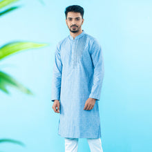 Load image into Gallery viewer, Mens Embroidery Panjabi- Blue
