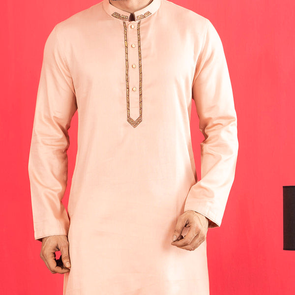 Men's Pink Karchupi Panjabi