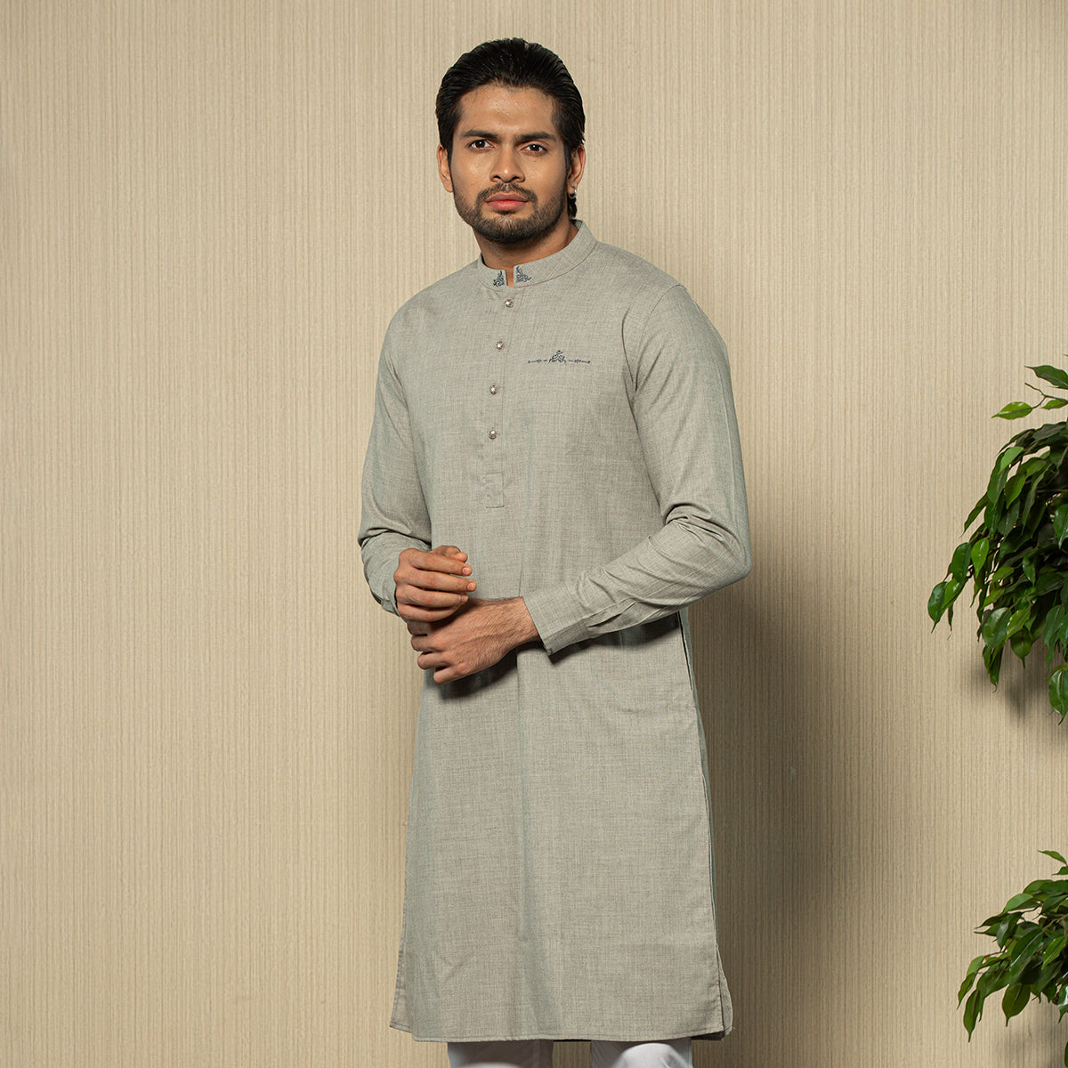 Mens Panjabi - Light Grey